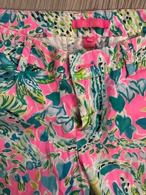 Lilly Pulitzer Neon Pink Floral Print Bermuda Shorts